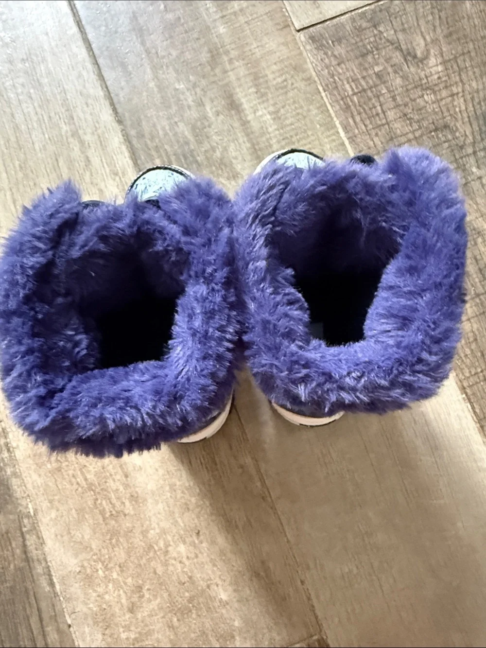 Kids Plush-Cuff Bluey Character Snow Boots in Blue and Orange